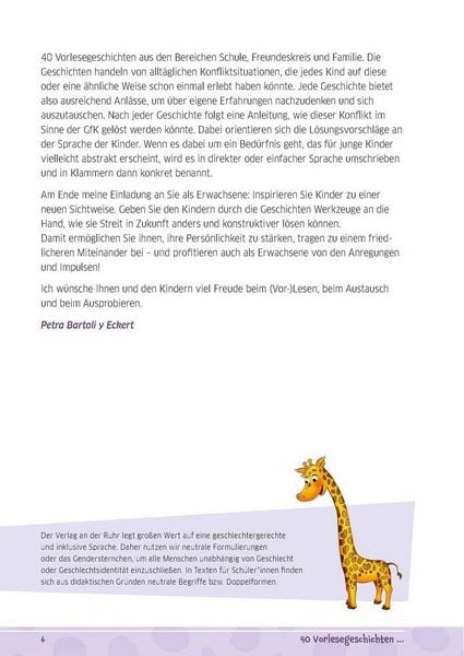 Produktbild: 40 Vorlesegeschichten zur Giraffensprache, ab 6 Jahre