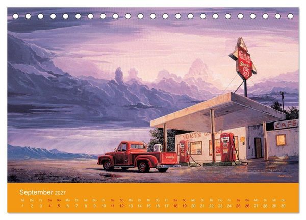 Produktbild: Route US 66 Momente Gem&auml;lde von Georg Huber (Tischkalender 2027 DIN A5 quer), CALVENDO Monatskalender