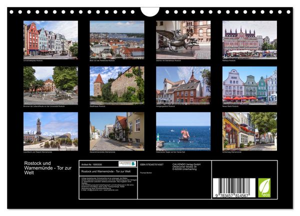 Produktbild: Rostock und Warnem&uuml;nde - Tor zur Welt (Wandkalender 2026 DIN A4 quer), CALVENDO Monatskalender