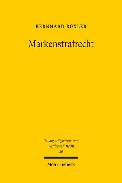 Produktbild: Markenstrafrecht