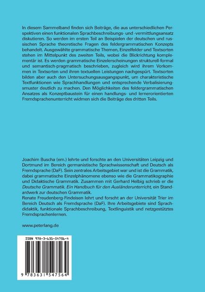 Produktbild: Feldergrammatik in der Diskussion