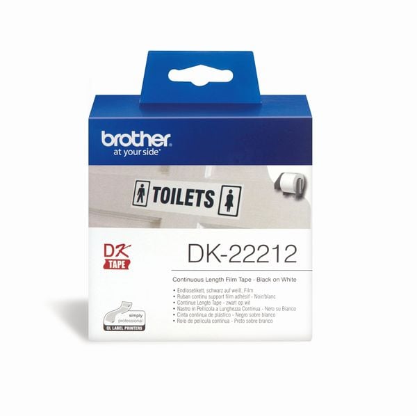 Brother DK-22212 Etiketten Rolle 62 mm x 15.24 m Folie Weiß 1 St. Permanent haftend DK22212 Universal-Etiketten