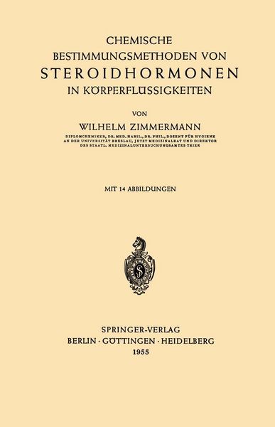 Produktbild: Chemische Bestimmungsmethoden von Steroidhormonen in K&ouml;rperfl&uuml;ssigkeiten