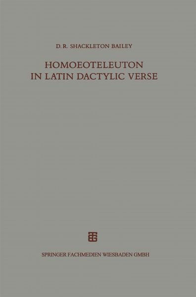 Produktbild: Homoeoteleuton in Latin dactylic verse