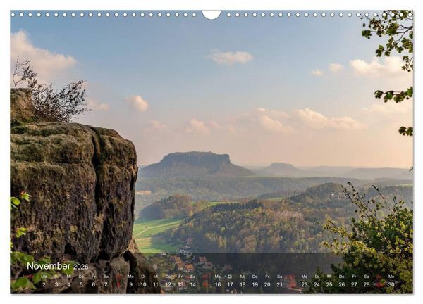 Produktbild: Elbsandsteingebirge - Rund um die Bastei (Wandkalender 2026 DIN A3 quer), CALVENDO Monatskalender