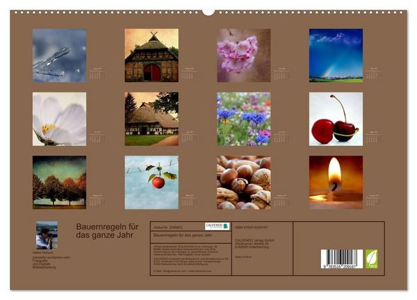 Produktbild: Bauernregeln f&uuml;r das ganze Jahr (hochwertiger Premium Wandkalender 2026 DIN A2 quer), Kunstdruck in Hochglanz