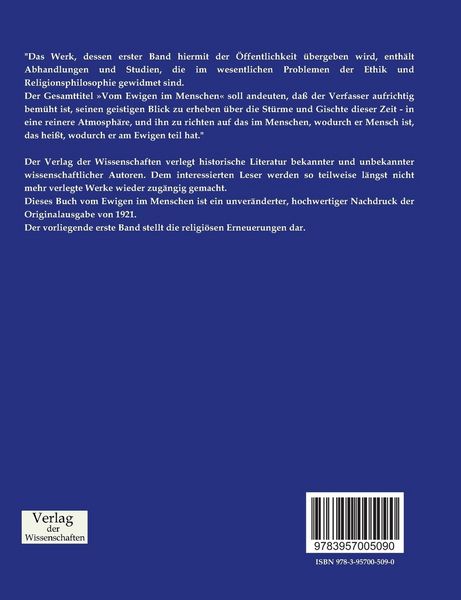 Produktbild: Vom Ewigen im Menschen