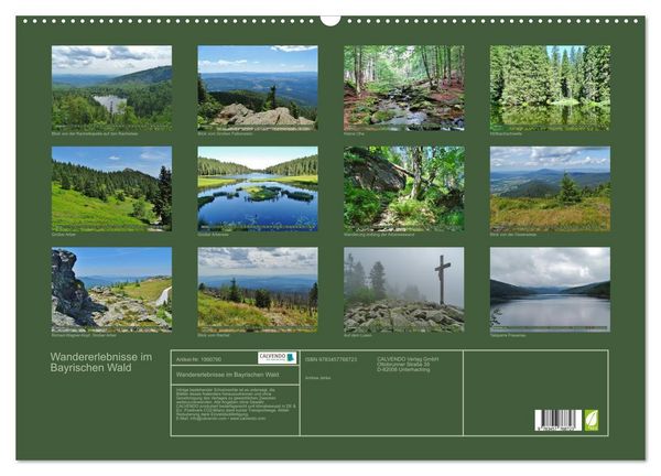 Produktbild: Wandererlebnisse im Bayrischen Wald (Wandkalender 2026 DIN A2 quer), CALVENDO Monatskalender