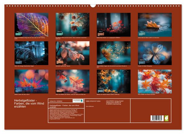 Produktbild: Herbstgefl&uuml;ster - Farben, die vom Wind erz&auml;hlen (Wandkalender 2026 DIN A2 quer), CALVENDO Monatskalender