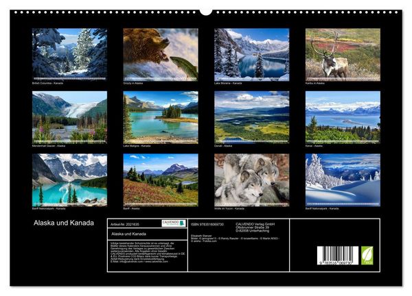 Produktbild: Alaska und Kanada (hochwertiger Premium Wandkalender 2026 DIN A2 quer), Kunstdruck in Hochglanz