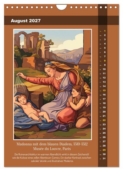 Produktbild: Raffael 2.0, Renaissance-Madonnen als Graphic Novel (Wandkalender 2027 DIN A4 hoch), CALVENDO Monatskalender