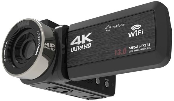 Produktbild: Renkforce RF-5798910 4K Camcorder 7.6cm 3 Zoll 13 Megapixel Schwarz