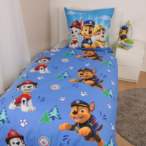 Produktbild: Klaus Hering 4432486050 - Paw Patrol Bettw&auml;sche, Paw Patrol Boys Glow in the dark, 80x80+135x200 cm