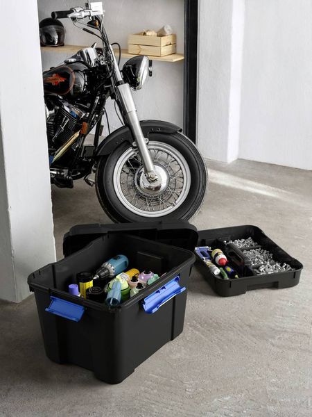 Produktbild: KIS 241507 Aufbewahrungsbox Scubba stapelbar (L x B x H) 780 x 350 x 395 mm Grau-Blau, Schwarz 1 St.