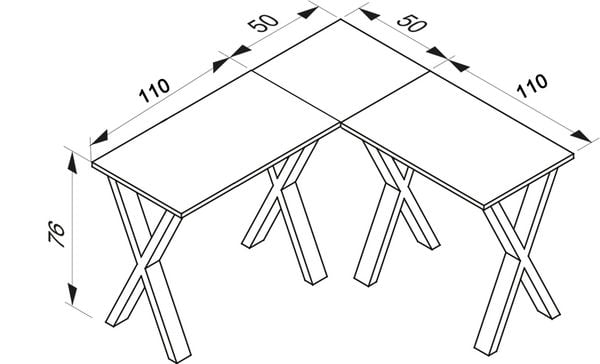 Produktbild: X Schreibtisch Eckschreibtisch L Form 160x130x50