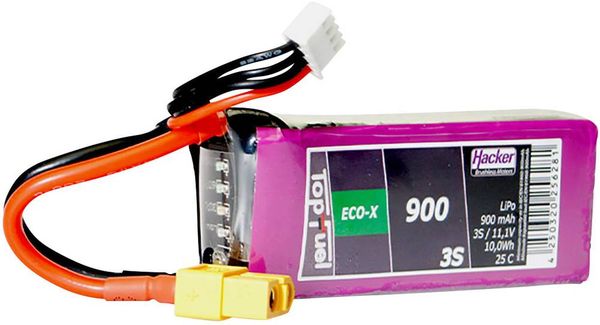 Hacker Modellbau-Akkupack (LiPo) 11.1V 900 mAh Zellen-Zahl: 3 25 C Softcase XT60