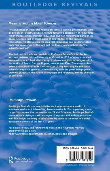Produktbild: Meaning and the Moral Sciences (Routledge Revivals)