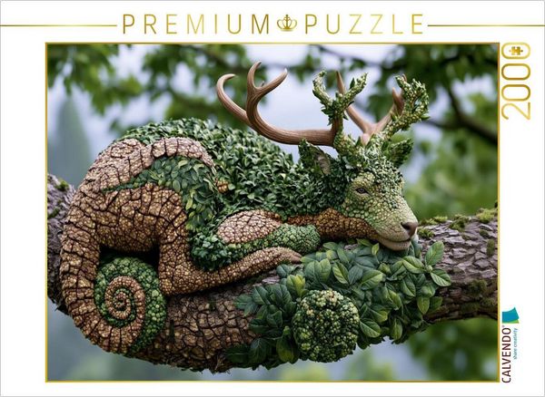 CALVENDO Puzzle Chamaleonhirsch | 2000 Teile Lege-Größe 90x67cm Foto-Puzzle für glückliche Stunden