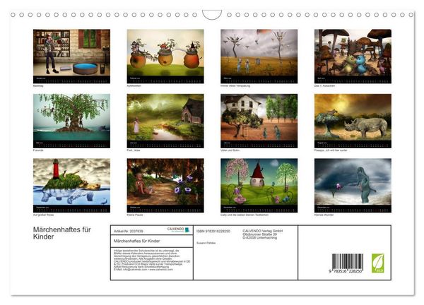 Produktbild: M&auml;rchenhaftes f&uuml;r Kinder (Wandkalender 2026 DIN A3 quer), CALVENDO Monatskalender