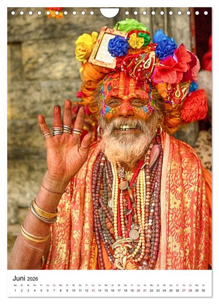 Produktbild: Sadhus - Die heiligen M&auml;nner von Nepal (Wandkalender 2026 DIN A4 hoch), CALVENDO Monatskalender