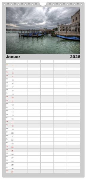 Produktbild: Familienplaner 2026 - Venedig - La Serenissima mit 5 Spalten (Wandkalender, 21 x 45 cm) CALVENDO