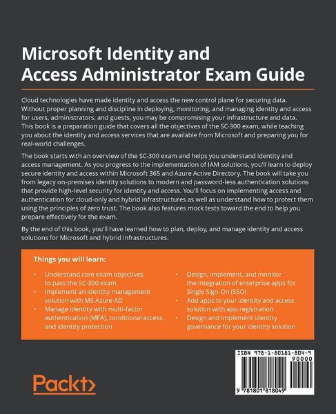 Produktbild: Microsoft Identity and Access Administrator Exam Guide