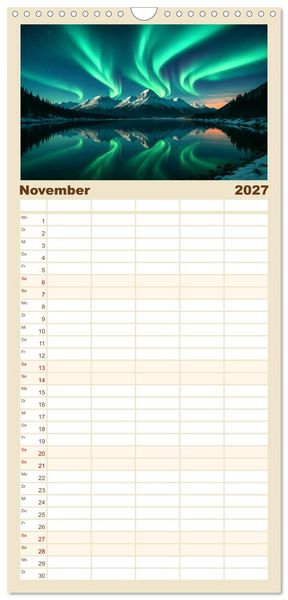 Produktbild: Familienplaner 2027 - USA &ndash; von Yellowstone bis Texas - Cowboys, Pr&auml;rie und Bisons mit 5 Spalten (Wandkalender, 21 x 45 cm) CALVENDO