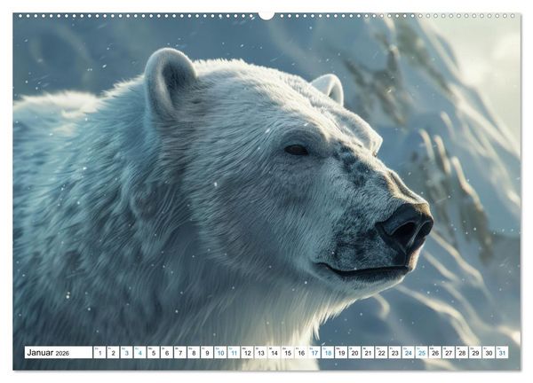 Produktbild: Wei&szlig;e W&auml;chter des Nordens: Ein Jahr im Reich der Eisb&auml;ren (Wandkalender 2026 DIN A2 quer), CALVENDO Monatskalender