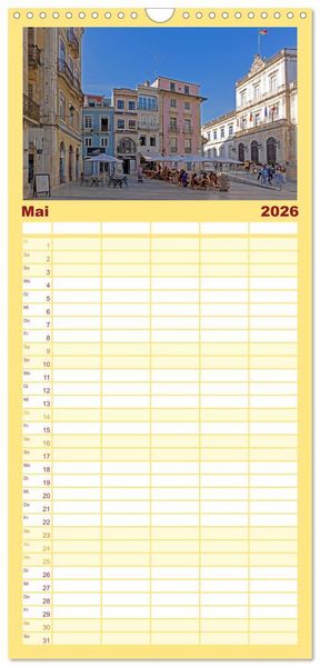 Produktbild: Familienplaner 2026 - Portugal - Porto, Coimbra, Lissabon mit 5 Spalten (Wandkalender, 21 x 45 cm) CALVENDO