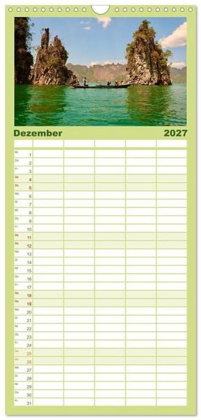 Produktbild: Familienplaner 2027 - S&uuml;dostasien - Thailand, Philippinen, Bali mit 5 Spalten (Wandkalender, 21 x 45 cm) CALVENDO