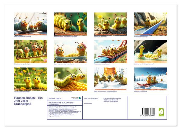 Produktbild: Raupen-Rabatz - Ein Jahr voller Krabbelspa&szlig; (hochwertiger Premium Wandkalender 2026 DIN A2 quer), Kunstdruck in Hochglanz