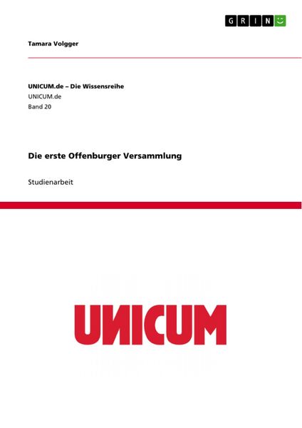 Produktbild: Die erste Offenburger Versammlung