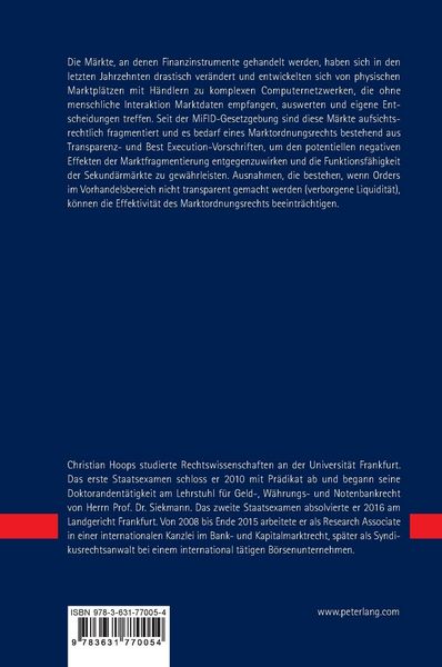 Produktbild: Verborgene Liquidit&auml;t im Marktordnungsrecht der MiFID