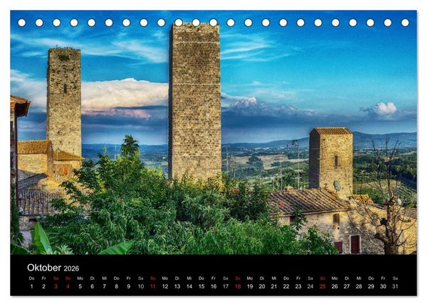 Produktbild: Bella Italia &ndash; Impressionen aus der Toskana und Ligurien (Tischkalender 2026 DIN A5 quer), CALVENDO Monatskalender