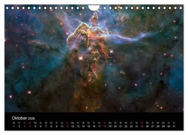 Produktbild: Der Weltraum. Spektakul&auml;re Gasnebel und Galaxien (Wandkalender 2026 DIN A4 quer), CALVENDO Monatskalender