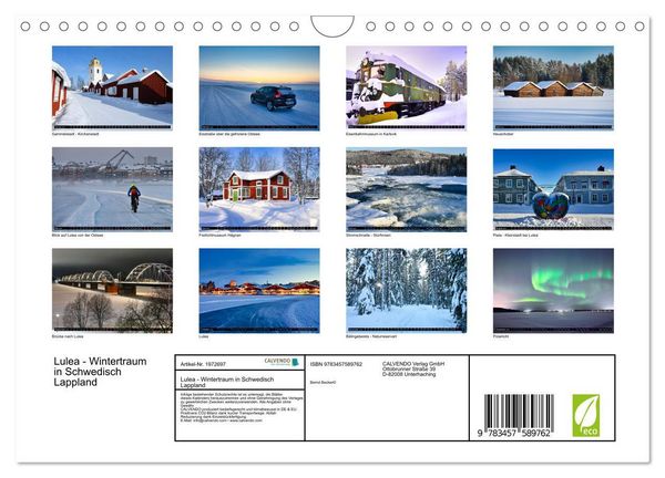 Produktbild: Lulea - Wintertraum in Schwedisch Lappland (Wandkalender 2026 DIN A4 quer), CALVENDO Monatskalender
