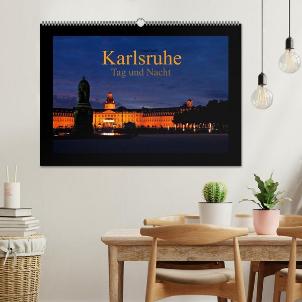 Produktbild: Karlsruhe Tag und Nacht (Wandkalender 2026 DIN A2 quer), CALVENDO Monatskalender