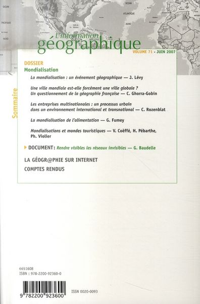 Produktbild: L'Information Geographique T.71; Mondialisation