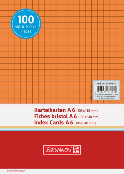 Produktbild: Brunnen Karteikarte A6 kar or 100St