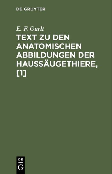 Produktbild: Text zu den anatomischen Abbildungen der Hauss&auml;ugethiere, [1]