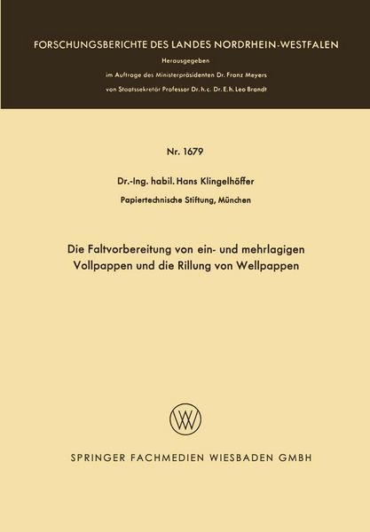 Produktbild: Die Faltvorbereitung von ein- und mehrlagigen Vollpappen und die Rillung von Wellpappen