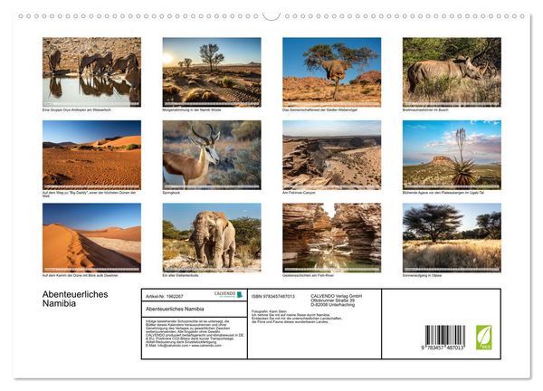 Produktbild: Abenteuerliches Namibia (hochwertiger Premium Wandkalender 2026 DIN A2 quer), Kunstdruck in Hochglanz