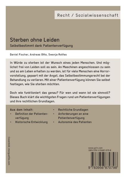 Produktbild: Sterben ohne Leiden. Selbstbestimmt dank Patientenverf&uuml;gung