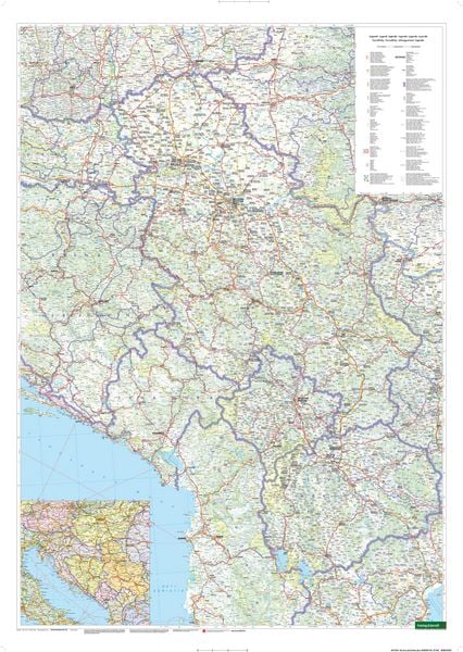 Produktbild: freytag & berndt Stra&szlig;enkarte Slowenien - Kroatien - Serbien - Bosnien-Herzegowina - Montenegro - Kosovo - Nordmazedonien 1:600.000