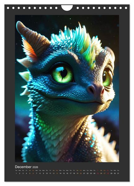 Produktbild: Enchanted Dragons: A year full of little wonders (Wall Calendar 2026 DIN A4 portrait), CALVENDO 12 Month Wall Calendar