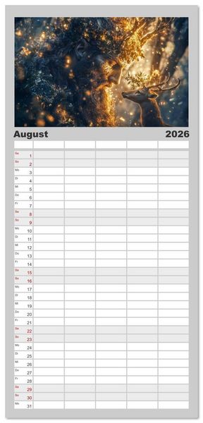 Produktbild: Familienplaner 2026 - Die G&ouml;tter des Nordens mit 5 Spalten (Wandkalender, 21 x 45 cm) CALVENDO