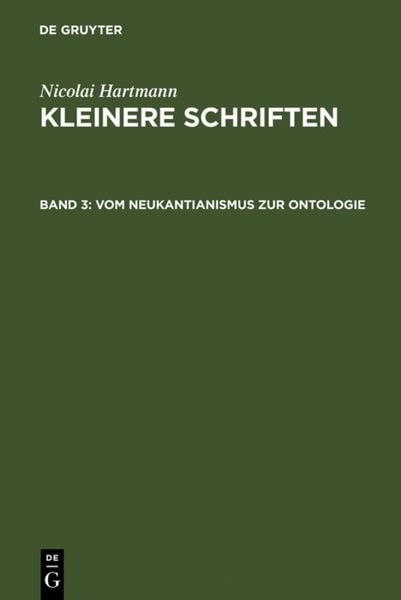 Produktbild: Vom Neukantianismus zur Ontologie