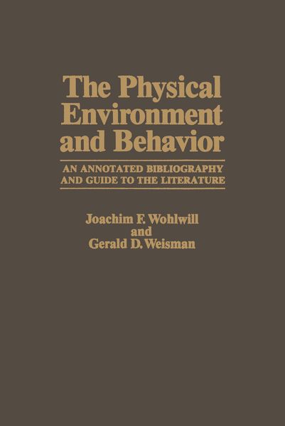 Produktbild: The Physical Environment and Behavior