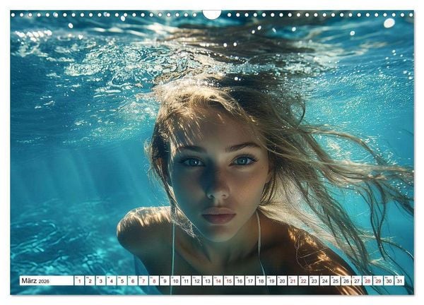Produktbild: Aqua Desire &ndash; KI-Sch&ouml;nheiten unter Wasser (Wandkalender 2026 DIN A3 quer), CALVENDO Monatskalender