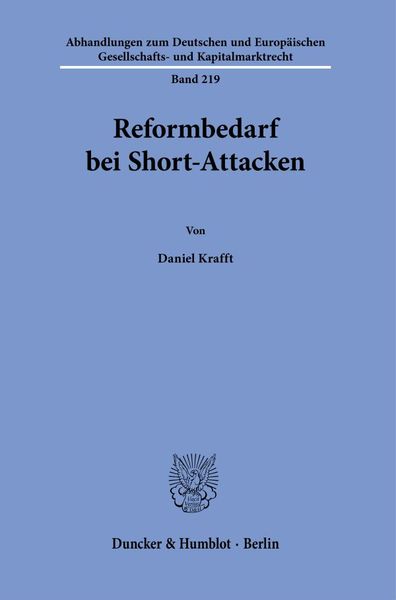 Produktbild: Reformbedarf bei Short-Attacken.